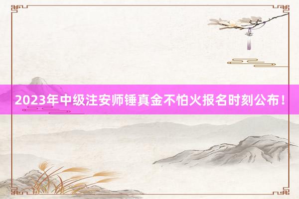2023年中级注安师锤真金不怕火报名时刻公布！